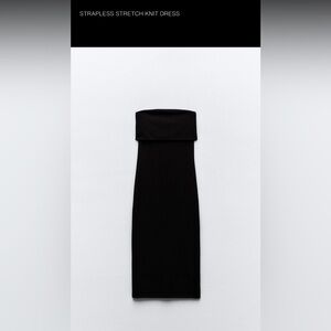 Zara Strapless Black Midi Dress